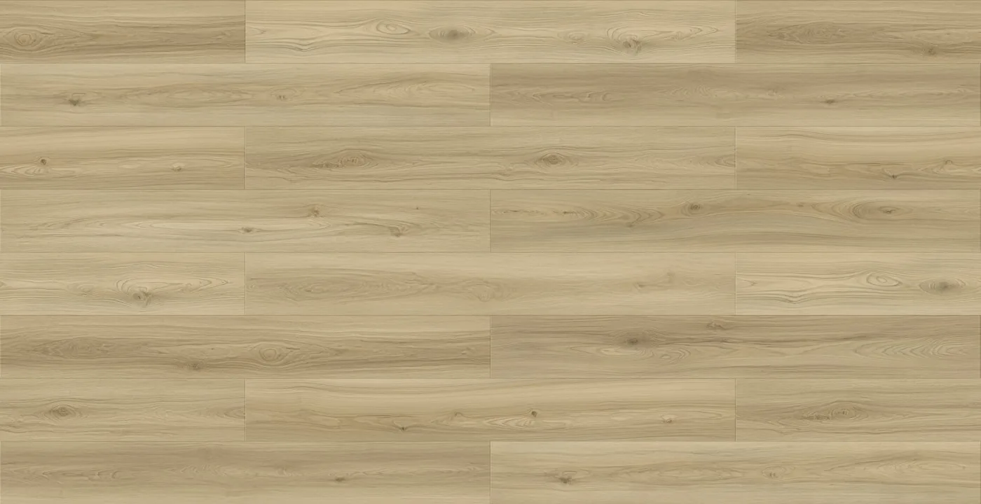 Megaclic Santerra Aveline (MCST-2301) AC5 waterproof laminate plank flooring in a light natural oak tone, close-up