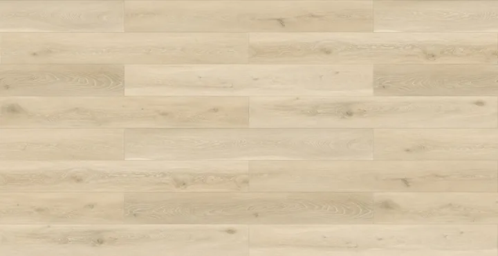Draymont Megaclic Santerra Draymont (MCST-2308) AC5 waterproof laminate plank flooring in a pale natural blond oak tone, close-up