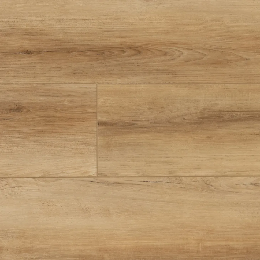 Columbia River Artisan Hardwood Innova Columbia River waterproof SPC vinyl plank flooring in a warm honey oak tone, close-up