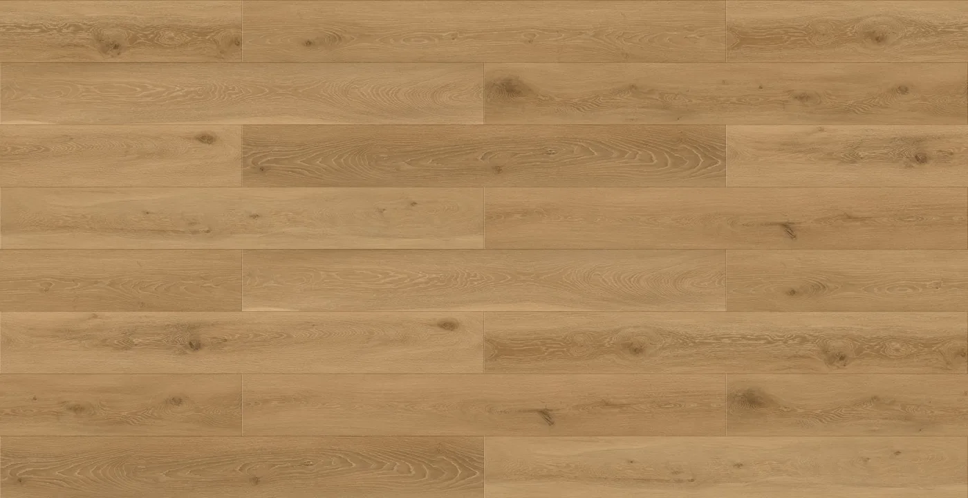 Armano Megaclic Santerra Armano (MCST-2307) AC5 waterproof laminate plank flooring in a warm natural oak tone, close-up