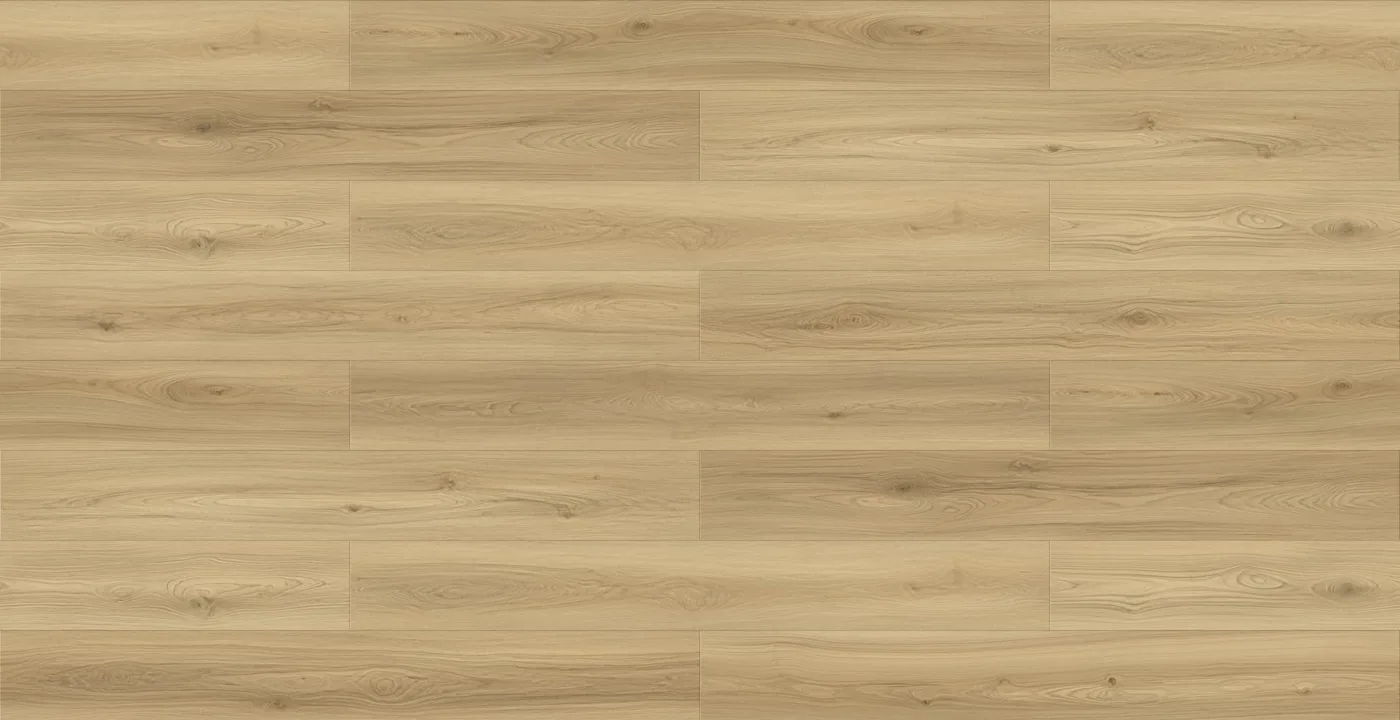 Cortessa Megaclic Santerra Cortessa (MCST-2302) AC5 waterproof laminate plank flooring in a warm honey oak tone, close-up