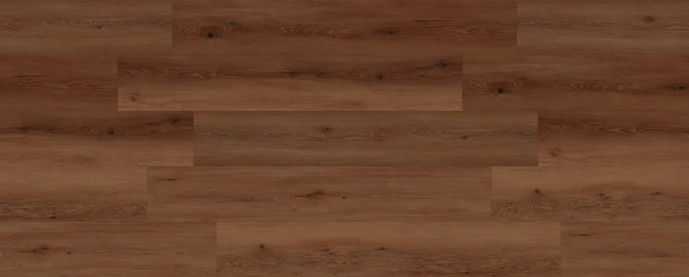 Arden Megaclic Aquashield Arden (MCAS-3206, AC4) waterproof laminate plank flooring in a rich chestnut brown oak tone, close-up