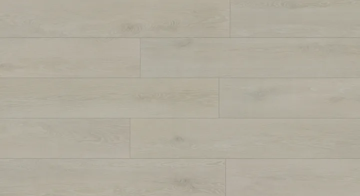 Hillcrest Megaclic Aquashield Hillcrest (MCAS-3103, AC5) waterproof laminate plank flooring in a light natural oak tone, close-up