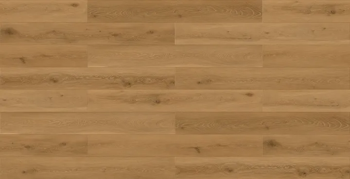 Montclair Megaclic Santerra Montclair (MCST-2309) AC5 waterproof laminate plank flooring in a warm golden honey oak tone, close-up